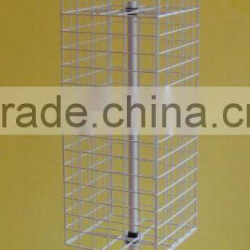 Powder Coated Floor Mobile Rotating Wire Mesh Stand photo-5