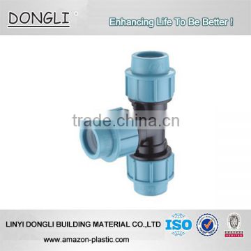 Irrigation PP Compression Fittings Irrigation Fittings Popular Plastic PP Fitting Tee