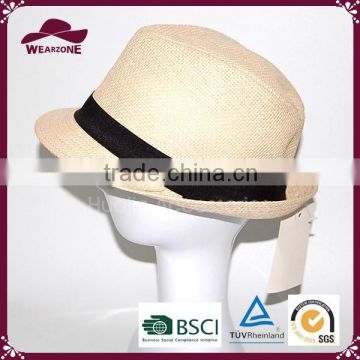 Wholesale cheap natural paper fabric fedora hat