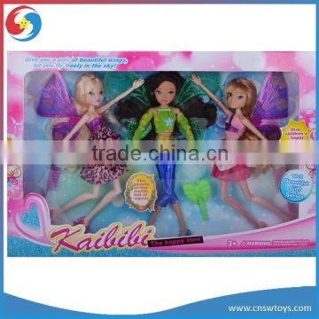 WW3608399 3PCS Butterfly Fairy Doll Girl Doll