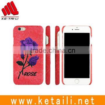 New fashion PC embroider flower mobile phone case for iphone 7
