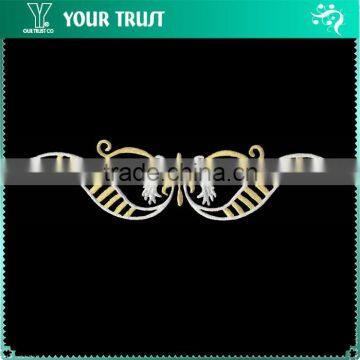 Rhinestone Gold Metallic Mask Iron-on Embroidery Patches