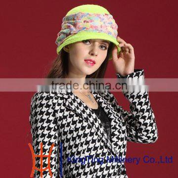 Fashion Fluorescent Green Women Winter Wool Hat Colorful Hat