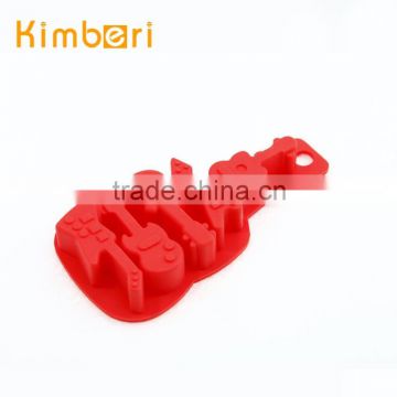 Eco-Friendly Silicone Funny Guitar Shape Custom Ice Cube Tray