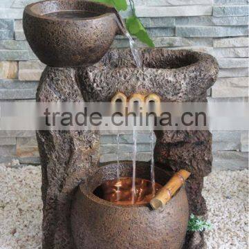 Best selling outdoor pots pooring water fountains with LED lights