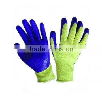 10 Gauge Blue Latex Coated with Recycled Liner Smooth Surface Safety Gloves