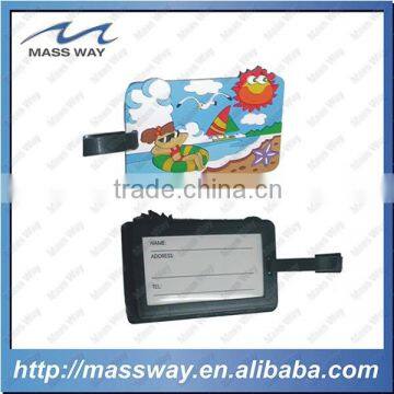 promotional custom cartoon 3D soft PVC luggage tag