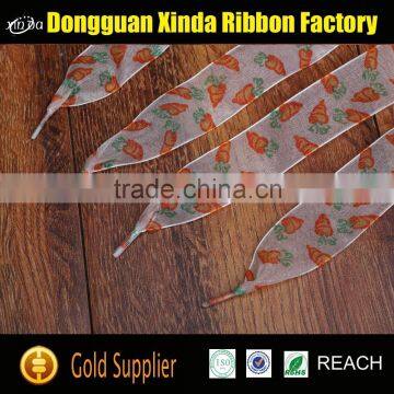 High Quality Fashionable Decorative Custom Organza shoelace