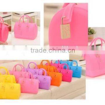2015 Fashion shopping silicone jelly handbag/ silicone storage bag