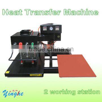 2station heat press machine with two working plates