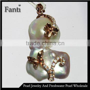 Fireball pearl pendants/baroque pearl pendant