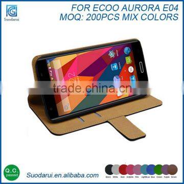 Card Holder Stand Case For Ecoo Aurora E04 3GB BookStyle Wallet Flip Leather Cover