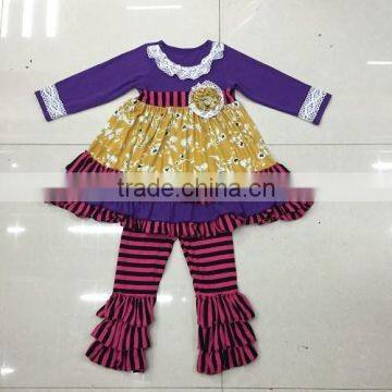 2015 ready to ship wholesale bulk mustard pie remake baby girls fall boutique outfits for western style back to school girls set