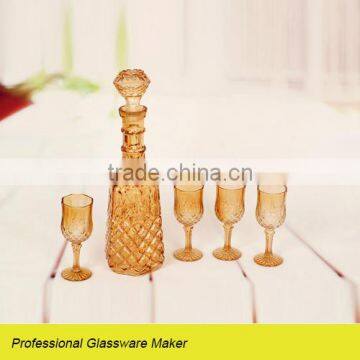 5pcs classic glass wine set with color