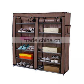 Non -woven fabirc silver cabinet shoe rack with doors