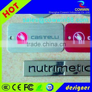 Hot Oval Shape Custom Etched Steel Name Plate With Stitch Holes photo-2