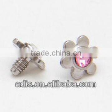 G23 titanium dermal anchor top piercing flower heads style