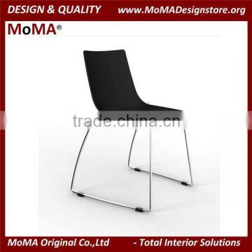 MA-C171-2 Simple Design Black Plastic Chair Waiting Chair With Metal Leg