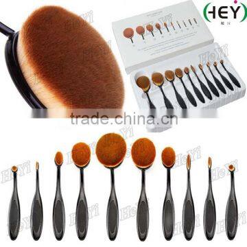 Hot Selling 10pcs Oval Makeup Brushes High Quality Toothbrush Makeup Brush Set photo-2