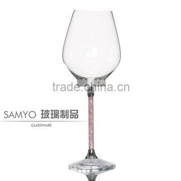 SAMYO Handcrafted Fashion Home White Wine Glass With Red and Purple Color Decoration photo-3