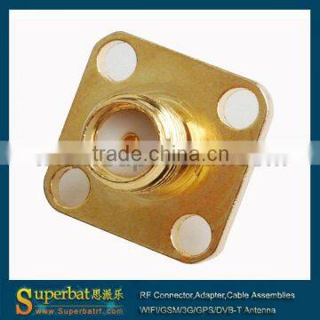 SMA Solder Jack Flange Connector for .086'' Cable surface mount female reverse sma connector