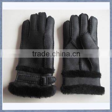 Sell Men Black Fur Lined Leather Gloves and Mitten For Winter With Best Price