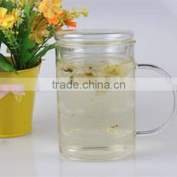 china factory price wholesale pyrex borosilicate drinking glass tea cup with glass infuser /drinking glasswares