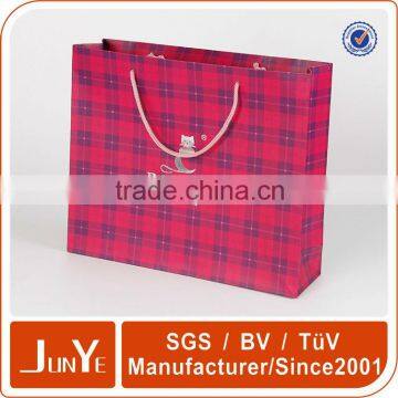 Wholesale plaid gift bags custom printed paper with handles