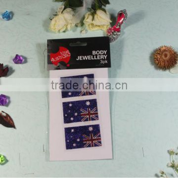 Blue body jewelry sticker 3pk Love Australia