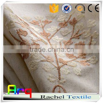 Spring tree design polyester cotton embroidery fabric for Curtain livingroom window place