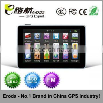 promotional brand 5 Inch Car GPS Navigation with Bluetooth,DVB-T,ISDB-T optional,with FM, Window CE6.0 flash memory 4GB