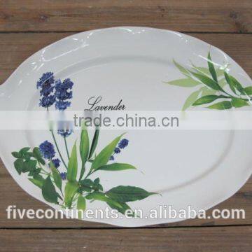 New lavender design ceramic leaf shape plate