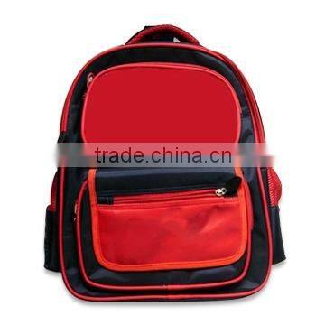 School Bag with Two Front Pockets and Two Side Mesh Pouches Holding for Bottles, Made of Microfiber