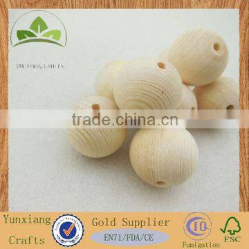 Natural pine wood bead with 3mm hole