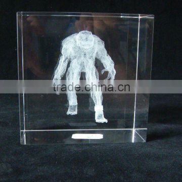 Laser Engraving Savage Crystal Cube For Home Decorations