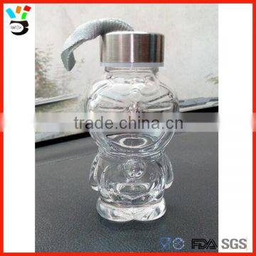Lovely Design Storage Container With Hanging Lid Animal Shape Candy Glass Jar