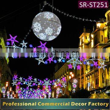Customize commercial Giant LED star decoration for main street decoration