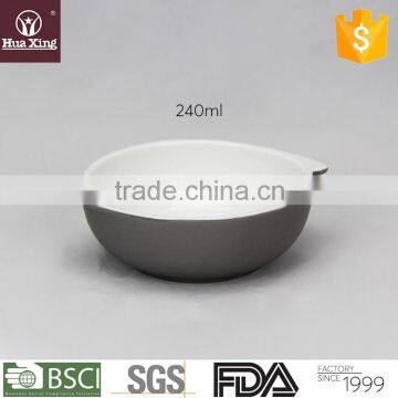 H11276 wholesale round mouth grey glazed hand made bowl ceramic