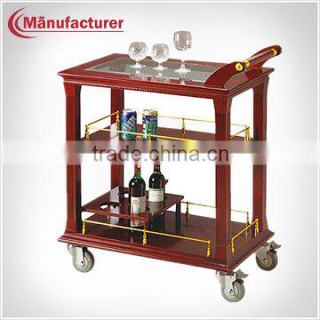 classical kitchen equipment wooden beverage trolley wine and liquor cart/aircraft drink service cart liqueur trolleys