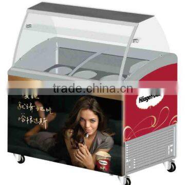 Commercial Ice Cream Display Showcase Dipping Cabinet