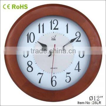 12inch cheap clock round wooden wall clock promotional items 12W28LR