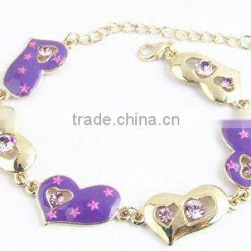 Alloy purple heart bracelet,New design necklace 2013,Fashion jewelry for women