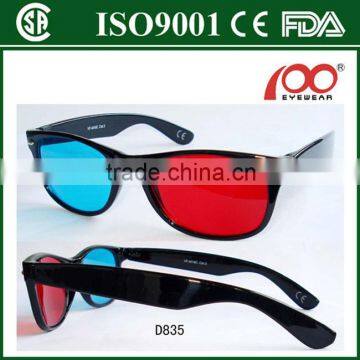 3D glasses red lens glasses blue lens glasses plastick cheap sunglasses