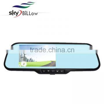 Rearview car dvr video recording with gps navigation car rearview mirror