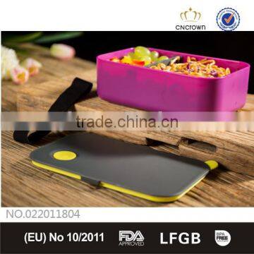 Fashion Lunch Box with Silicone Ring, Food Grade, FDA Approved, BPA Free , Eco-friendly Material by Cn Crown