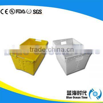 Corrugated plastic carton with lid for file