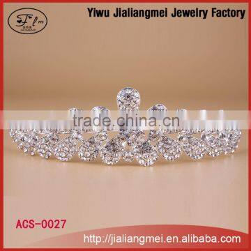 Elegant Rhinestone crystal jewelry alloy Miss World crown and Tiara