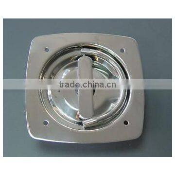 Stainless steel recessed D handle latch