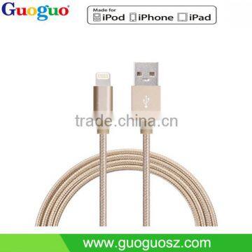 2016 Hot Braided 8 Pin MFi Certified USB Data Cable for iphone 5s/6/6 plus