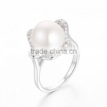 Latest Pearl Ring Design Simple Newest Weeding Rings SRE165W